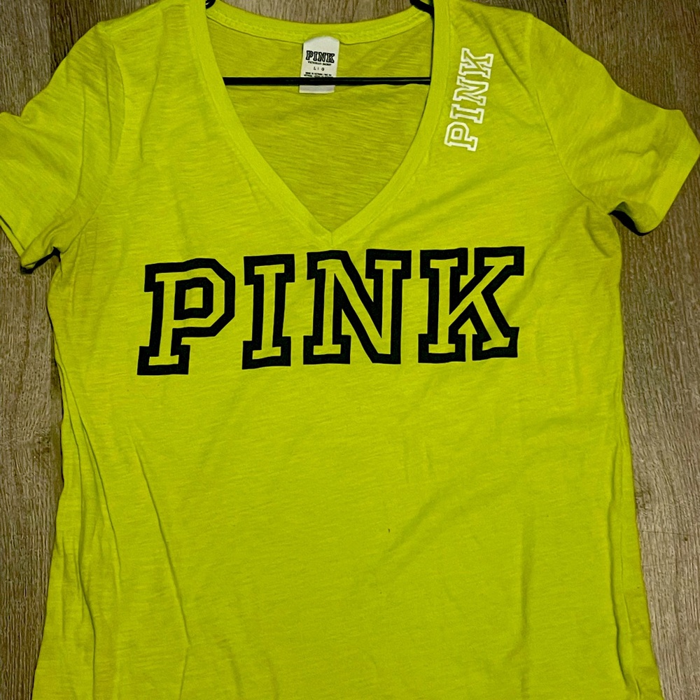 Vs pink neon green shirt size L